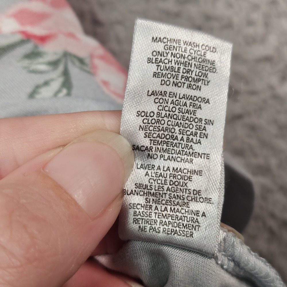 Flora Nikrooz Floral Pajama Set Women M Blue Cottagecore Lounge Pastel Sleepwear - Picture 7 of 16